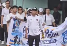 Semarakkan HUT ke-61, SMK Negeri 4 Ambon Gelar Jalan Santai & Senam Sehat