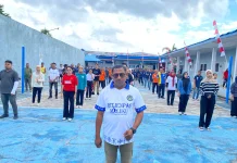 Senam Bersama di Rutan Masohi Meriahkan HUT RI