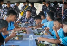 Sambut HUT ke-81 TNI AL, Kodaeral IX Gelar MBG untuk Siswa Yayasan Hang Tuah Ambon