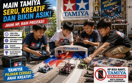 Main Tamiya Kurangi Kecanduan Handphone Anak
