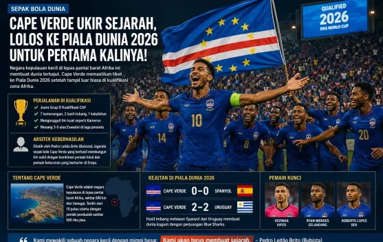 Cape Verde Ukir Sejarah di  Panggung Piala Dunia