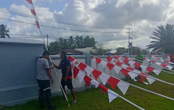 Semarak HUT RI,Rutan Masohi Dihiasi Umbul Umbul Merah Putih