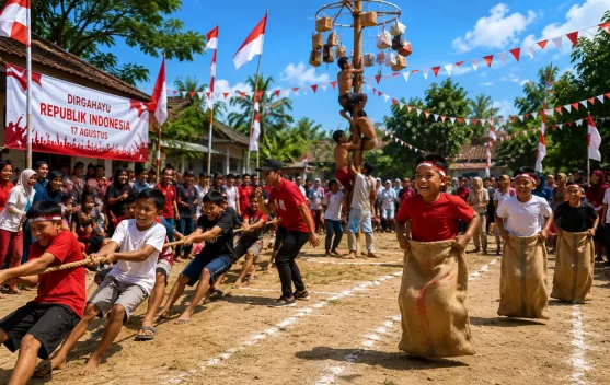 Suasana Lomba Menyambut Hari Kemerdekaan Indonesia di Ambon Kurang Semarak