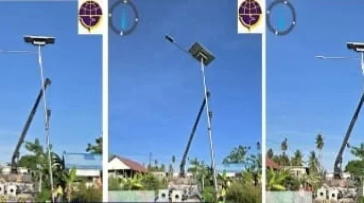 Dishub Touna Pasang LPJU di Tempat Rawan Lakalantas