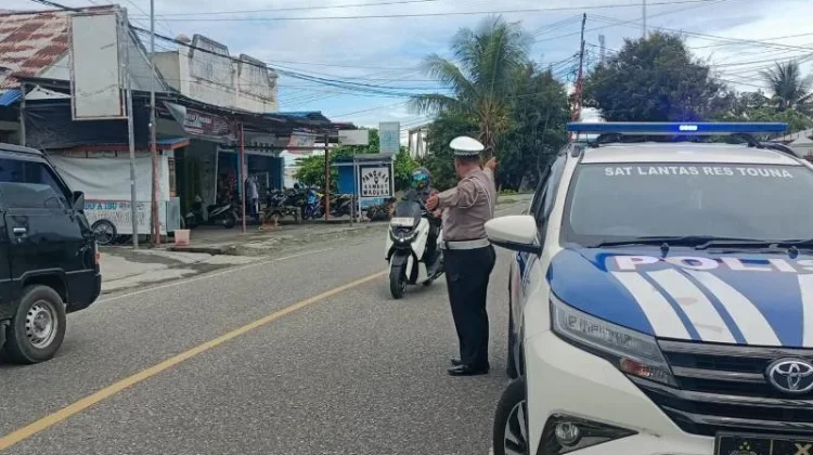 Tingkatkan Keamanan, Satlantas Polres Touna Intensifkan Blue Light Patrol