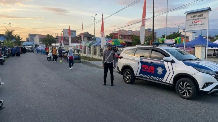 Jaga Keamanan, Polres Touna Kawal Jalan Santai Hardiknas 2026