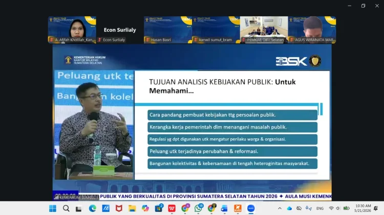 Analis Kebijakan Kemenkum Sulteng Diperkuat lewat Policy Talks