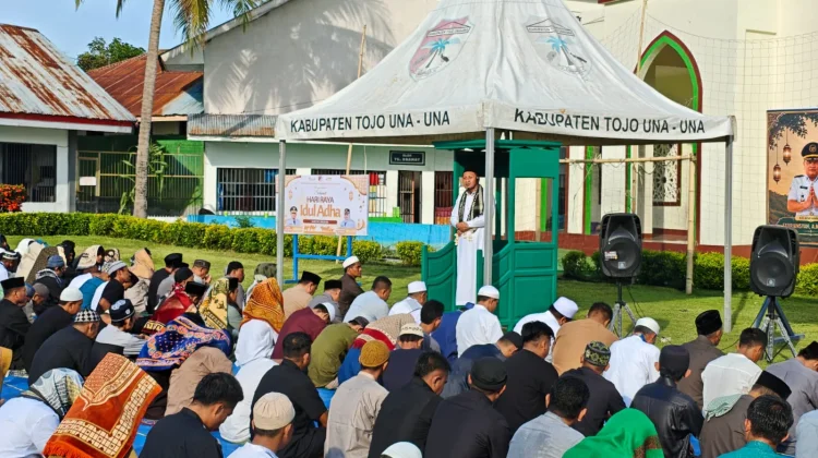 Khusyuk dan Penuh Kebersamaan, Lapas Ampana Gelar Idul Adha Bersama Bupati Touna