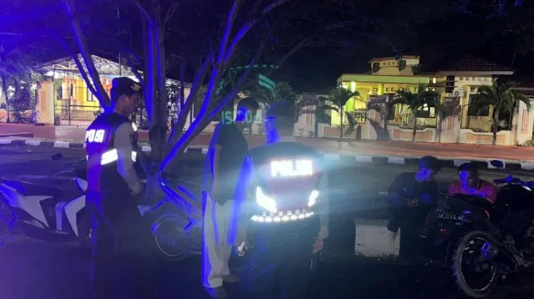 Jaga Keamanan Malam, Polres Touna Gelar Patroli Blue Light