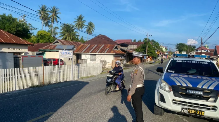 Jaga Kelancaran Arus Lalu Lintas Satlantas Polres Touna Intensifkan Blue Light