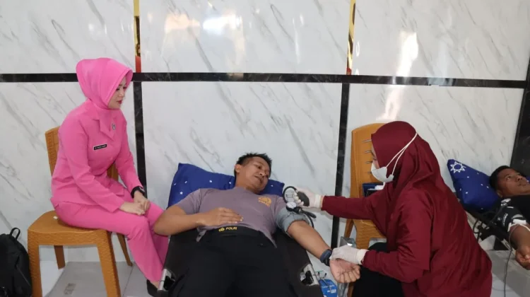 Polres Touna Gelar Donor Darah jelang Hari Bhayangkara ke-80