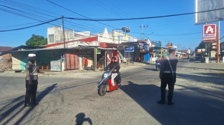 Satlantas Polres Touna Intensifkan Strong Point Pagi Hari