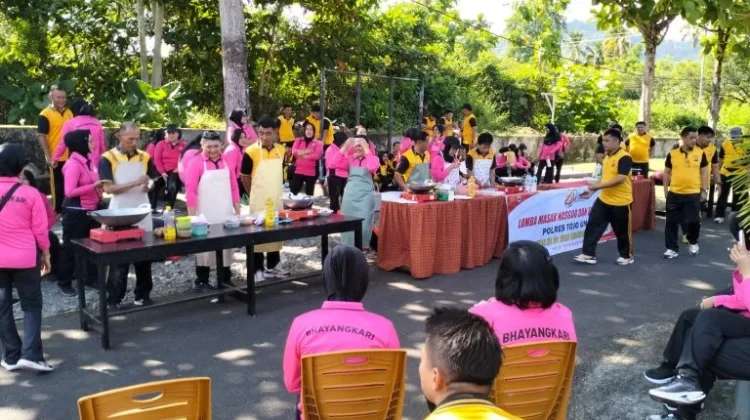 Semarakkan Hari Bhayangkara ke-80, Polres Touna Olahraga Bersama dan Lomba Masak
