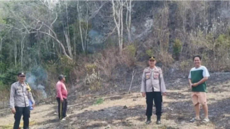 Diduga akibat Puntung Rokok Lahan Warga Desa Longge Tuna Terbakar