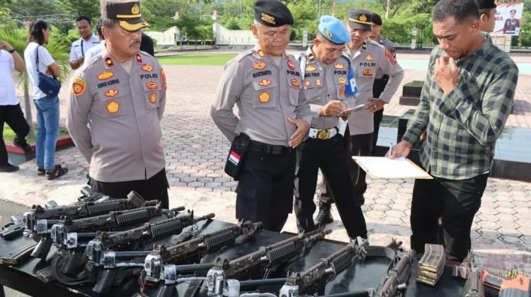 Polres Touna Lakukan Pemeriksaan Senpi Berkala Bentuk Pengawasan