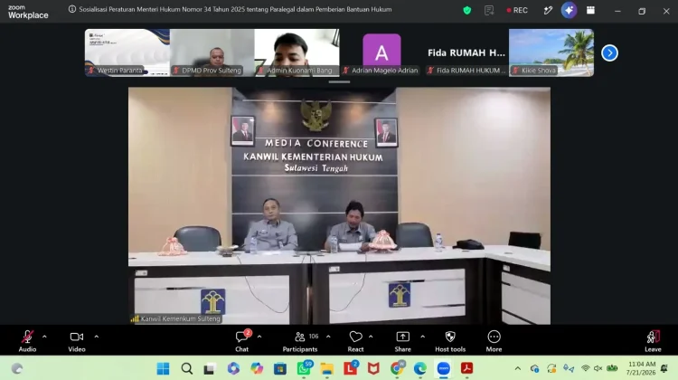 Kemenkum Sulteng Perkuat Posbankum dan Kapasitas Paralegal lewat Regulasi Baru