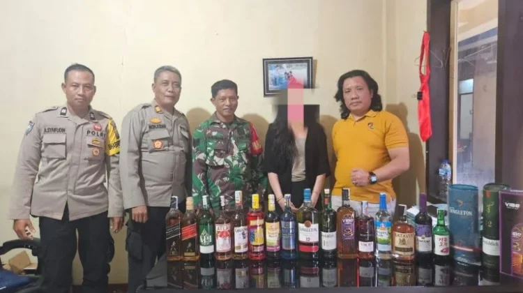 Polsek Luwuk Amankan Ratusan Botol Miras Ilegal dari Kamar Kos