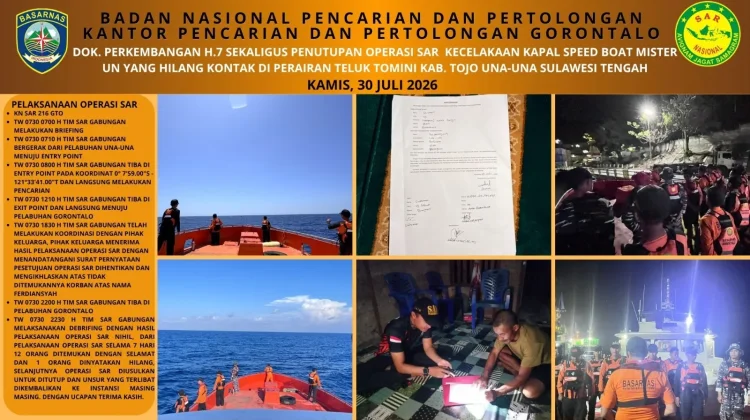 Kepala KPP Gorontalo: Operasi SAR Pencarian Ferdiyansah Ditutup Sesuai SOP