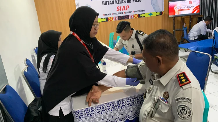 Rutan Poso Gelar Donor Darah Semarak HUT ke-81 Kemerdekaan RI