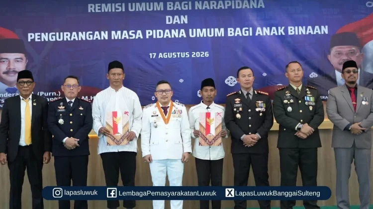 Dua Ratus Tiga Puluh Warga Binaan Lapas Luwuk Terima Remisi Kemerdekaan