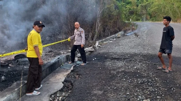 Polisi Mitigasi Dampak Kebakaran Truk Tangki di Balantak