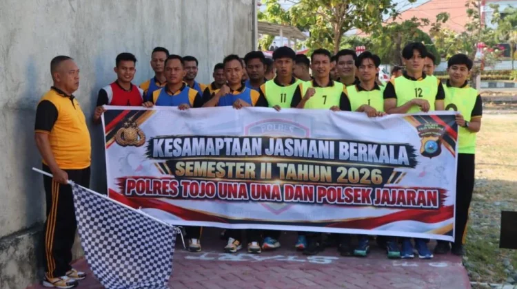 Bentuk Pembinaan Personel Polres Touna Gelar Kesamaptaan Jasmani Berkala
