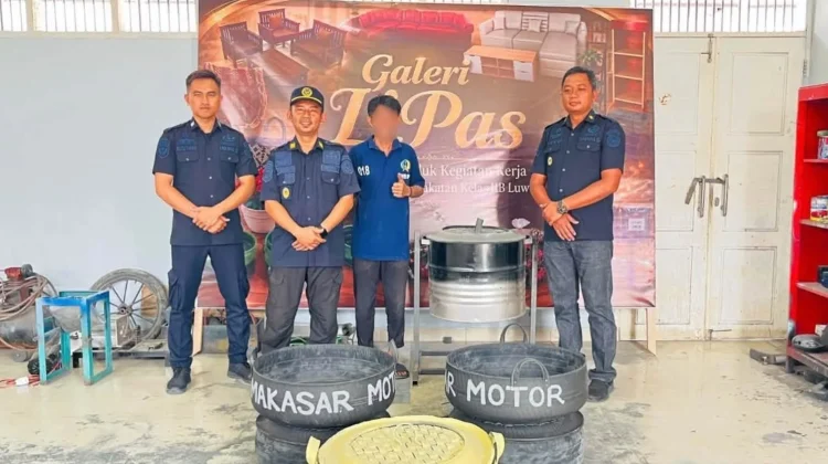 Produk Tong Sampah Ban Bekas Karya Warga Binaan Lapas Luwuk Diminati Masyarakat