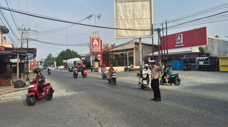 Satlantas Polres Touna Intensifkan Strong Point Pagi Wujudkan Tertib Lalin