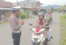 Satlantas Polres Touna Sebar Personel di Titik Rawan