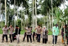 Polres  Tojo Una Una Tanam Jagung Bersama Warga Dukung Ketahanan Pangan
