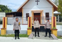 Polsek Ampana Kota Gelar Patroli Ibadah Minggu Jamin Keamanan Jemaat