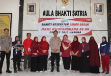 Sambut Hari Bhayangkara ke-80, Polres Touna Gelar Donor Darah