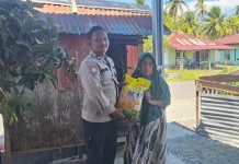 GPM Polres Touna Diserbu Warga Ratusan Kg Beras dan Minyak Goreng Ludes Terjual