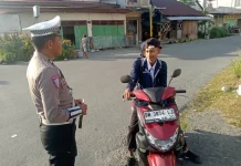 Strong Point Pagi Satlantas Touna Wujudkan Lalu Lintas Tertib Aman