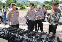 Polres Touna Lakukan Pemeriksaan Senpi Berkala Bentuk Pengawasan