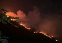 Kobaran Api Gunung Tempasan Belum Padam hingga Kini