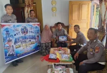 HUT Lantas ke-71, Satlantas Polres Touna Salurkan Bansos Kepada Purnawirawan