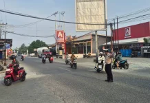 Satlantas Polres Touna Intensifkan Strong Point Pagi Wujudkan Tertib Lalin