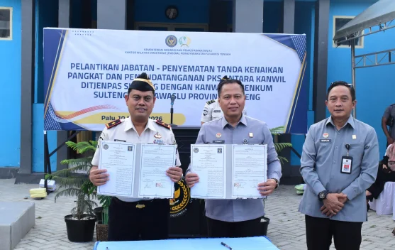 Kakanwil Kemenkum Sulteng Hadiri Penandatanganan MoU Perkuat Pembinaan WBP