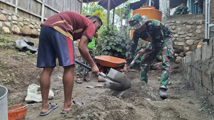 Yonarmed 12 Kostrad dan Komunitas Sant’Egidio Bangun Rumah Bagi Warga