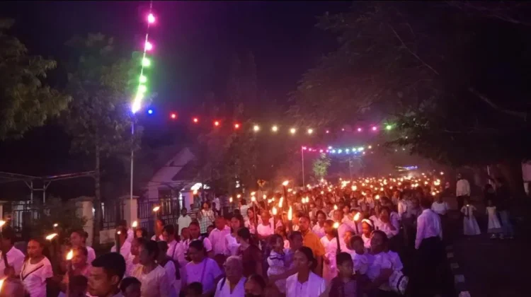 Pengamanan Pawai Obor Paskah 2026 di Alor Berlangsung Tertib