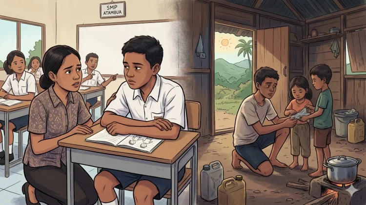 Beban Berat Siswa SMP di Atambua Gantikan Peran Orang Tua