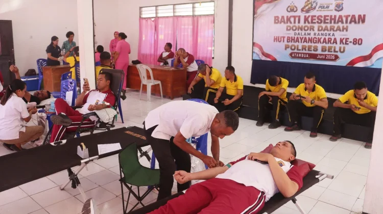 Donor Darah Polres Belu Libatkan TNI, Polri dan Bhayangkari
