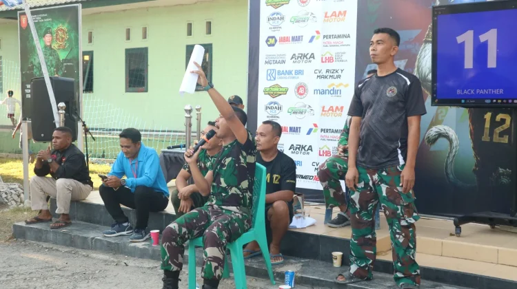 Bayu Saputra Jadi Komentator unik Turnamen Bola Voli Dansatgas Pamtas Cup 2026
