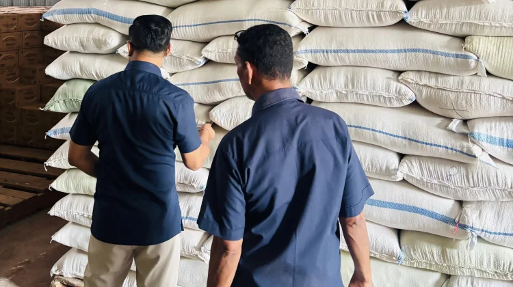 Kabulog Kancab Atambua Pantau Stok dan Kualitas Beras di Gudang Jenilu