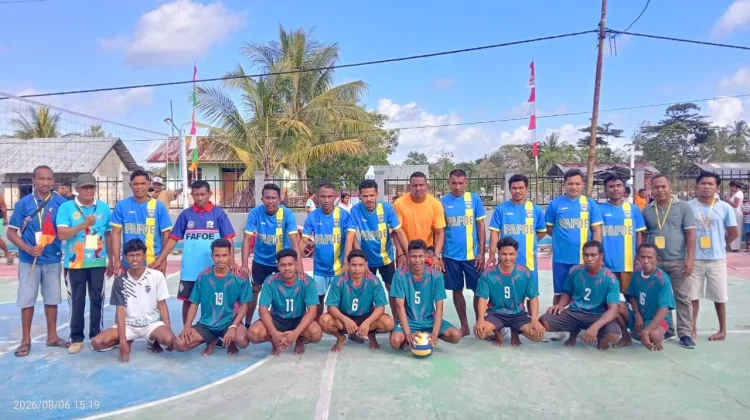 Turnamen Voli Meriahkan HUT Ke-81 RI, Warga Desa Fafoe Antusias Berpartisipasi