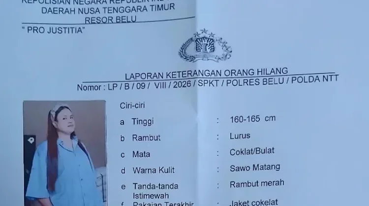 Karyawan Toko Niky Jaya Dilaporkan Hilang Menjelang Pertunangan