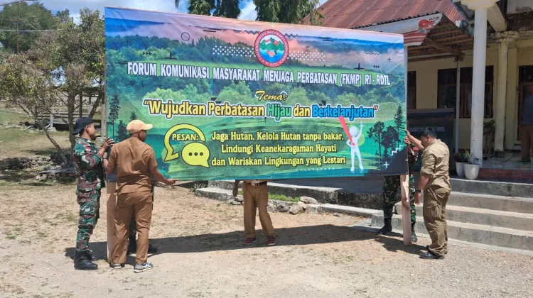 Cegah Karhutla di Perbatasan RI-RDTL, Satgas Citarum Bais TNI Lakukan Sosialisasi