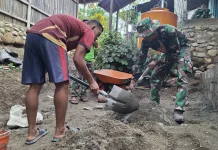 Yonarmed 12 Kostrad dan Komunitas Sant’Egidio Bangun Rumah Bagi Warga