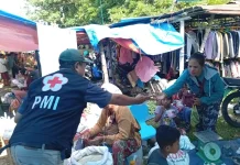 PMI Belu dan Relawan Desa  Sosialisasi dan Promkes Waspada Rabies di Pasar Haliluli